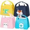 4PCS Insulated Lunch Bags 4PCS Bento Bags Cute Lunch Tote Bag Small Cooler Bags Waterproof Cartoon Lunch Box Bag for Work Picnic (Animal Series 1) view 1
