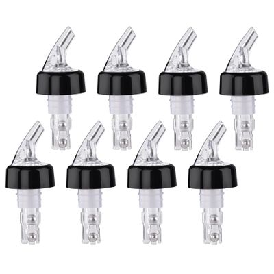 8 Pcs Automatic Measured Liquor Pour Spout, Alcohol Bottle Pourers, 1 Oz/ 30 Ml Jigger, Quick Shot Spirit Measure Pourer Drinks Wine Cocktail Dispenser Home Bar Tools