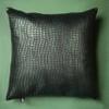 QAWACH Lambskin Leather Pillow Cover - Decorative Sofa Cushion Case - Throw Covers for Living Room & Bedroom, 18" x 18" - Metalic Green Pack of 1 view 2