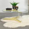 Coaster Home Furnishings - Janessa - Round Coffee Table with Clear Glass Top, Acrylic Legs, and Matte Brass Frame - Living Room Furniture - 40-Inch - Clear - 710068 view 2