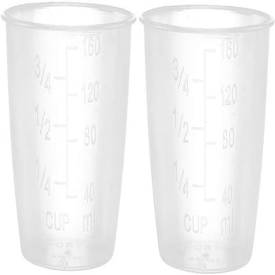 AKOAK Plastic Transparent rice Measuring Cup, 160ml Rice Cooker Measuring Cup, Double Scale Rice and Dry Material Measuring Cup, Kitchen Supplies - Pack of 2