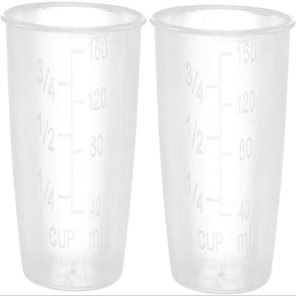 AKOAK Plastic Transparent rice Measuring Cup, 160ml Rice Cooker Measuring Cup, Double Scale Rice and Dry Material Measuring Cup, Kitchen Supplies - Pack of 2