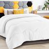 1 Piece Wavy Stitching Comforter White, Soft Breathable All Season King/Cal-King Size, Duvet Insert, Lightweight Winter Warm Microfiber Down Alternative Quilt with Corner Tabs - 94x104 inch view 1