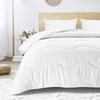 1 Piece Wavy Stitching Comforter White, Soft Breathable All Season King/Cal-King Size, Duvet Insert, Lightweight Winter Warm Microfiber Down Alternative Quilt with Corner Tabs - 94x104 inch view 2
