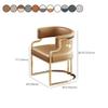 CraftThink Indoor Kitchen Dining Chairs, Upholstered Home Side Chair Low-Back Arm Chair Dining Chair with Faux Leather and Brass Legs for Milk Tea Shop Kitchen Dining Room (White, 4 Piece Set) view 3