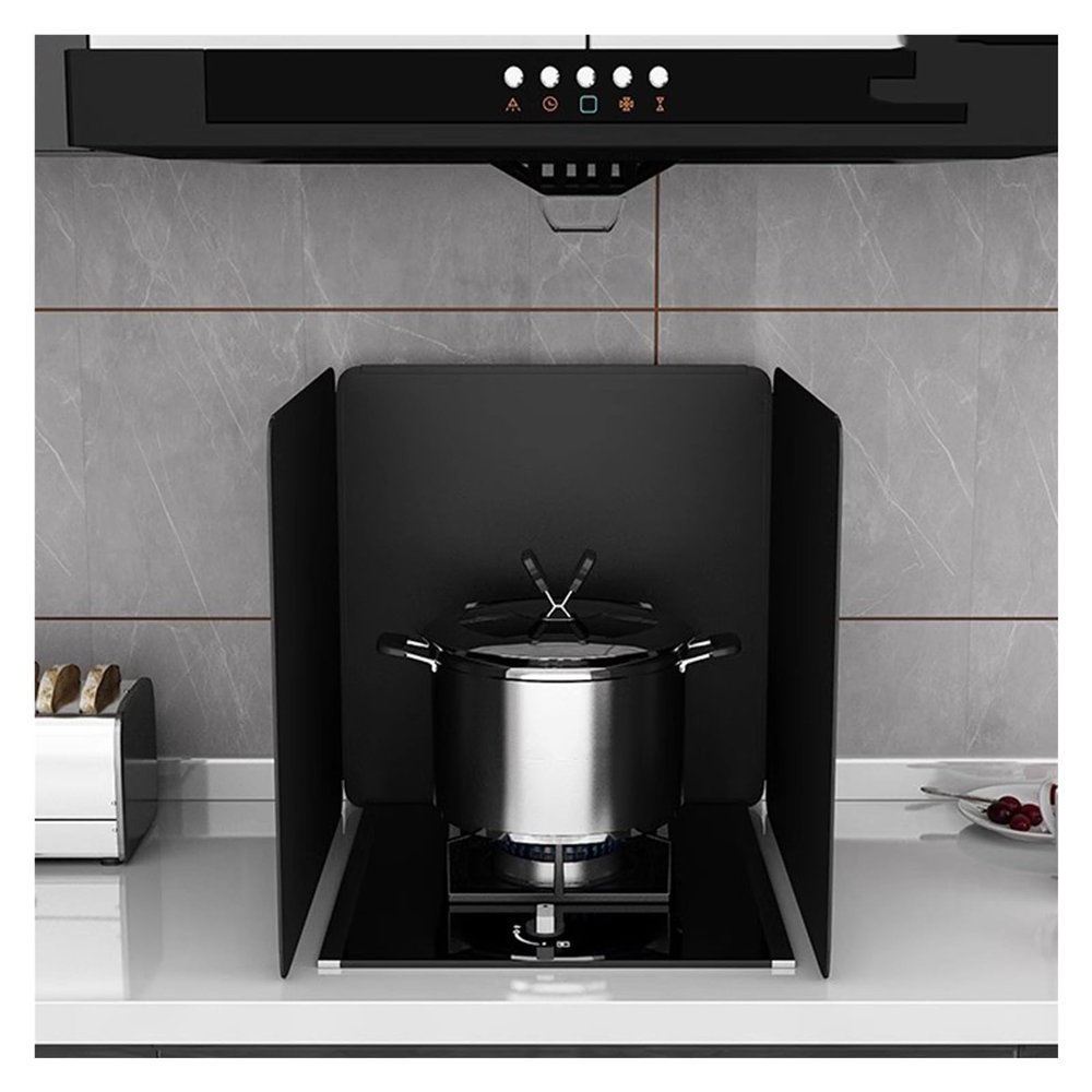 Anti Splatter Shield Guard 12 14 16 18 20 Inch Tall, 3 Sided Nonstick Oil Splash Guard Resistant Oil Baffle, Foldable Grease Splatter Screen for Stove Countertop Cooking Frying (Size : 40x40x35cm/15.