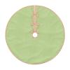 Christmas Tree Skirt 30" Bright Green Gingham Plaid Linen Xmas Tree Skirt for Holiday Party Christmas Tree Mat Decorations Indoor Outdoor view 1