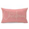 Allorry Christmas Pillow Covers Xmas Decorative Christmas Pink Cotton Cloth Linen Cloth Pillow Cover Sofa Cover Decorative Rectangle Length 12X20 inches view 1