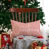 Allorry Christmas Pillow Covers Xmas Decorative Christmas Pink Cotton Cloth Linen Cloth Pillow Cover Sofa Cover Decorative Rectangle Length 12X20 inches view 4