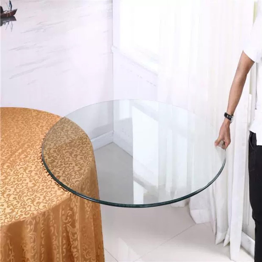 SAGIDAR Round Table Top Tempered Glass, Tempered Glass Round Table Top, Clear Table Top, 14IN 20IN 24IN 34IN 40IN, Round Table Top Made of Tempered Glass, Clear Glass High Gloss