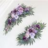2pcs Wedding Arch Flower Artificial Flower Swag Silk Flower Hanging Wreath Artificial Arch Flower for Wedding Home Party Tabletop Decoration - Purple view 2