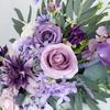 2pcs Wedding Arch Flower Artificial Flower Swag Silk Flower Hanging Wreath Artificial Arch Flower for Wedding Home Party Tabletop Decoration - Purple view 3