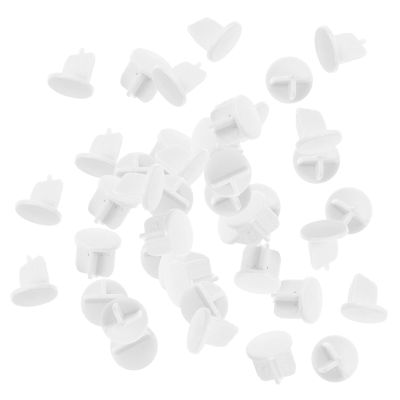 HOMSFOU 50Pcs Curtain Rod Plugs Window Treatment Hardware Blinds Bottom Rail End Caps for Roller Blinds and Curtain Hanging 0.59 Inch Plastic Dowel Caps for Home and Office