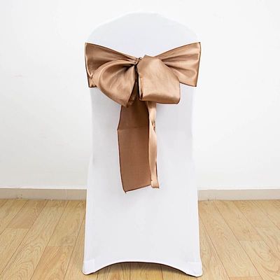 Balsa Circle 20 Taupe Satin Chair Sashes Bows Ties for Wedding Decorations Party Supplies Events Chair Covers Decor Banquet Reception