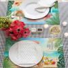 Summer Beach Placemats Set of 2, Woven Placemat Washable Wipeable Table Placemat with Pocket, Holiday Cloth Table Mat for Party Kichen Dinner Ocean Coastal Blue Sky Tropical Leaves view 3