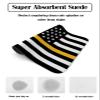 Dish Drying Stone Mat for Kitchen Counter, Absorbent Dish Mat Thin Gold Line Dispatchers Dispatch Communica Officer American Flag Microfiber Non-Slip Coffee Diatomaceous Earth Mat, 16 Inch x 24 Inch view 2