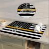 Dish Drying Stone Mat for Kitchen Counter, Absorbent Dish Mat Thin Gold Line Dispatchers Dispatch Communica Officer American Flag Microfiber Non-Slip Coffee Diatomaceous Earth Mat, 16 Inch x 24 Inch view 4