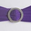 Balsa Circle 10 Purple Spandex Chair Sashes with Silver Round Buckle - Wedding Party Ceremony Reception Decorations Supplies view 2