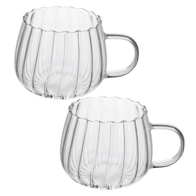 Alipis 2pcs Glass Pumpkin Cups Water Cup Large Capacity Water Cup Household Water Cup Glass Milk Cup Coffee Mug Decorative Beer Cup Drinking Mug Transparent Whiskey Cup Milk Mug