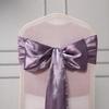 50 Amethyst Satin Elegant Chair Cover Bows Sashes Wedding Banquet Decorations Party Supplies Engagement Events Reception view 2