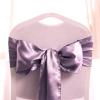 50 Amethyst Satin Elegant Chair Cover Bows Sashes Wedding Banquet Decorations Party Supplies Engagement Events Reception view 3