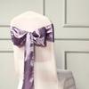50 Amethyst Satin Elegant Chair Cover Bows Sashes Wedding Banquet Decorations Party Supplies Engagement Events Reception view 4