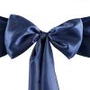 100 Navy Blue Satin Chair Sashes Bows Ties for Wedding Decorations Party Supplies Events Chair Covers Decor Banquet Reception view 1