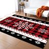 Snowflakes Christmas Area Rugs, Red and Black Plaid Easy Clean Rug, Soft Non-Skid Carpet Throw Rug for Kids Teen Girls Boys Bedroom, Living Room Bathroom Classroom Office 5ftx8ft view 1