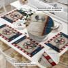 4th of July Placemats Set of 2, Woven Placemat Washable Wipeable Table Placemat with Pocket, Holiday Cloth Table Mat for Party Kichen Dinner Independence Day Retro Star Red Stripes view 2