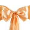 50 Peach Satin Elegant Chair Cover Bows Sashes Wedding Banquet Decorations Party Supplies Engagement Events Reception view 1