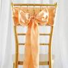 50 Peach Satin Elegant Chair Cover Bows Sashes Wedding Banquet Decorations Party Supplies Engagement Events Reception view 2