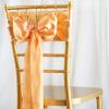 50 Peach Satin Elegant Chair Cover Bows Sashes Wedding Banquet Decorations Party Supplies Engagement Events Reception view 3