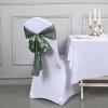 Balsa Circle 20 Eucalyptus Green Satin Chair Sashes Bows Ties for Wedding Decorations Party Supplies Events Chair Covers Decor Banquet Reception view 2