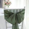 Balsa Circle 20 Eucalyptus Green Satin Chair Sashes Bows Ties for Wedding Decorations Party Supplies Events Chair Covers Decor Banquet Reception view 4