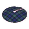 MIZIBAO Christmas Tree Skirt Murray Clan Turquoise and Royal Blue Modern Tartan Rustic Xmas Tree Skirts Mat Festive Decoration for Merry Christmas and New Year Holiday Party 36" view 3