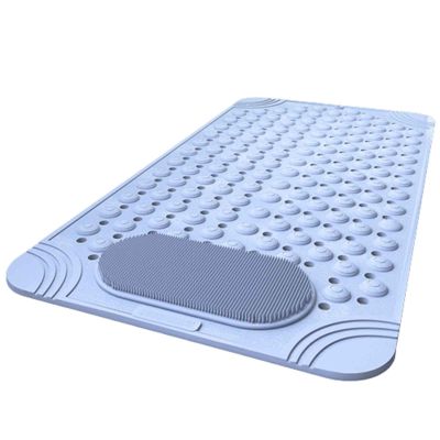 JUSHZ Bath Mat Bath Mats for Bathroom Mat Non Slip Washable Bathmat Shower Outside Rug Dense Drainage Holes Strong Suction Cup on The Back (50x80cm,Blue)