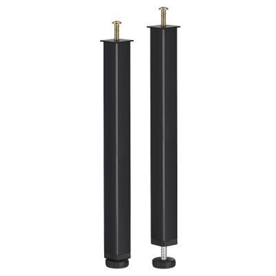 uxcell 2pcs Adjustable Height Bed Frame Support Legs Replacement Bed Rail Support Center Frame Slat Feet Risers(350mm-370mm/13.8"-14.6"), Black