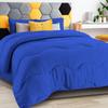 3 Piece Wavy Stitching Comforter Royal Blue, Soft Breathable All Season Full/Queen Size, Duvet Insert, Lightweight Winter Warm Microfiber Down Alternative Quilt with Corner Tabs - 90x90 inch view 1