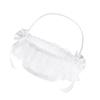 STOBAZA Wedding Lace Flower Basket White Flower Girl Baskets for Wedding Perfect for Ceremony Decor view 1