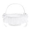 STOBAZA Wedding Lace Flower Basket White Flower Girl Baskets for Wedding Perfect for Ceremony Decor view 2