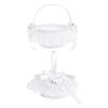 STOBAZA Wedding Lace Flower Basket White Flower Girl Baskets for Wedding Perfect for Ceremony Decor view 4