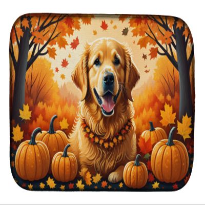 Caroline's Treasures DAC1049DDM Golden Retriever Fall Dish Drying Mat Absorbent Dish Drying Mat Pad for Kitchen Counter Dish Drainer Mat for Countertop, 14 x 21", Multicolor