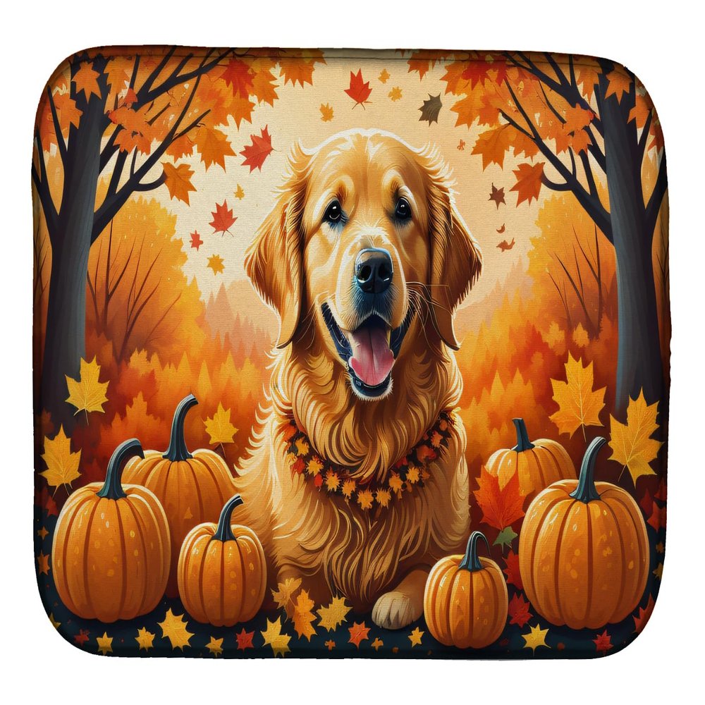 Caroline's Treasures DAC1049DDM Golden Retriever Fall Dish Drying Mat Absorbent Dish Drying Mat Pad for Kitchen Counter Dish Drainer Mat for Countertop, 14 x 21", Multicolor