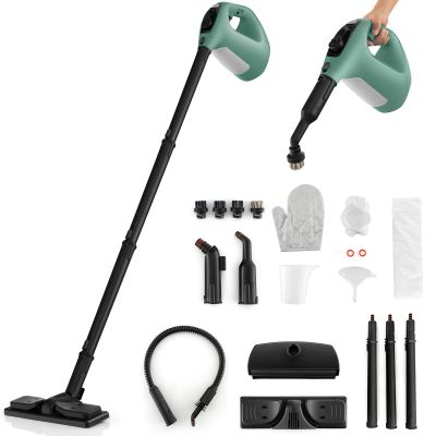 S AFSTAR Handheld Steam Cleaner, 1400W Pressurized Steamer with 14-Piece Accessories & Child Lock, Multipurpose Portable Steamshot Steam Mop for Cleaning Kitchen Floor Sofas Car Windows (Green)
