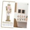 BCOATH 4pcs Wooden Nutcracker Xmas Decor Tabletop Ornament for Christmas Party Adorable Nutcracker Figurines for Home Decoration Present for Boys and Girls Holidays view 4