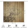 Rustic Nautical Octopus 4 Pcs Waterproof Shower Curtain Set,Vintage Farmhouse Wooden Pirate Ship Anchor Octopus with Waterproof Toilet Cover Shower Mat Rugs view 2