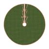 Christmas Tree Skirt 48" Bright Green Buffalo Check Plaid Linen Xmas Tree Skirt for Holiday Party Christmas Tree Mat Decorations Indoor Outdoor view 1