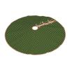Christmas Tree Skirt 48" Bright Green Buffalo Check Plaid Linen Xmas Tree Skirt for Holiday Party Christmas Tree Mat Decorations Indoor Outdoor view 2