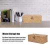 Seagrass Storage Baskets, natur al Seagrass Rectangular Woven Storage Box, Household Basket Bins with Lids for Organizing(S) view 2