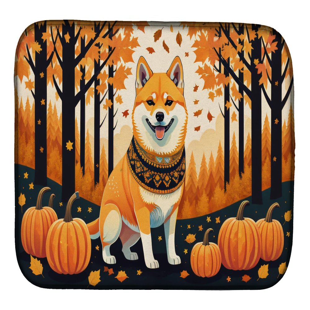 Caroline's Treasures DAC1072DDM Shiba Inu Fall Dish Drying Mat Absorbent Dish Drying Mat Pad for Kitchen Counter Dish Drainer Mat for Countertop, 14 x 21", Multicolor